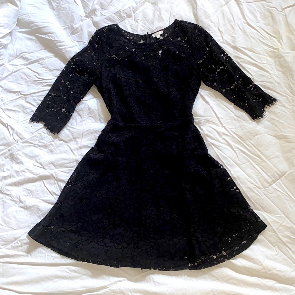 C Sz L Black Lace Dress